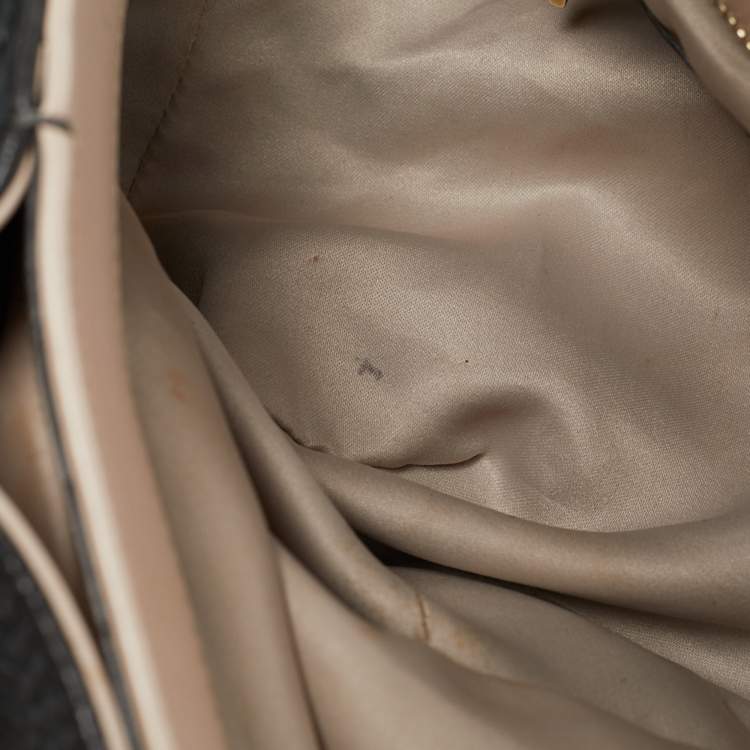 Pre Owned Tod's Black Pebbled Leather Flower Tote