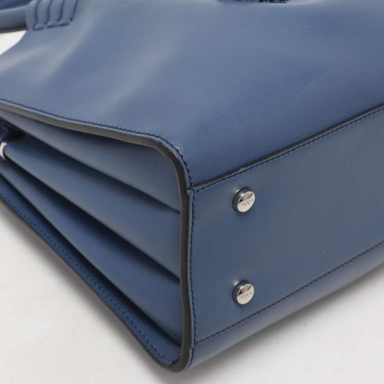 Pre Owned Tod's Blue Leather Lady Moc Tote