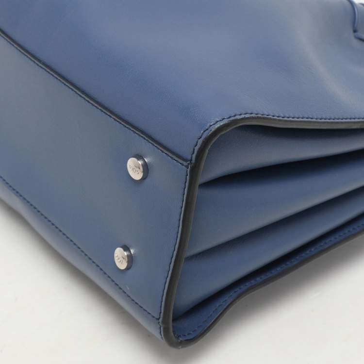 Pre Owned Tod's Blue Leather Lady Moc Tote