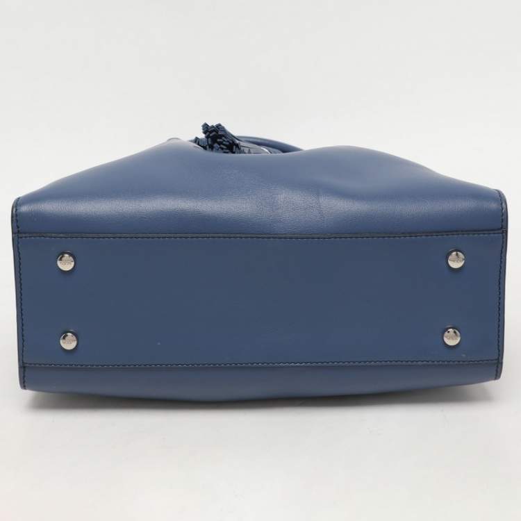 Pre Owned Tod's Blue Leather Lady Moc Tote
