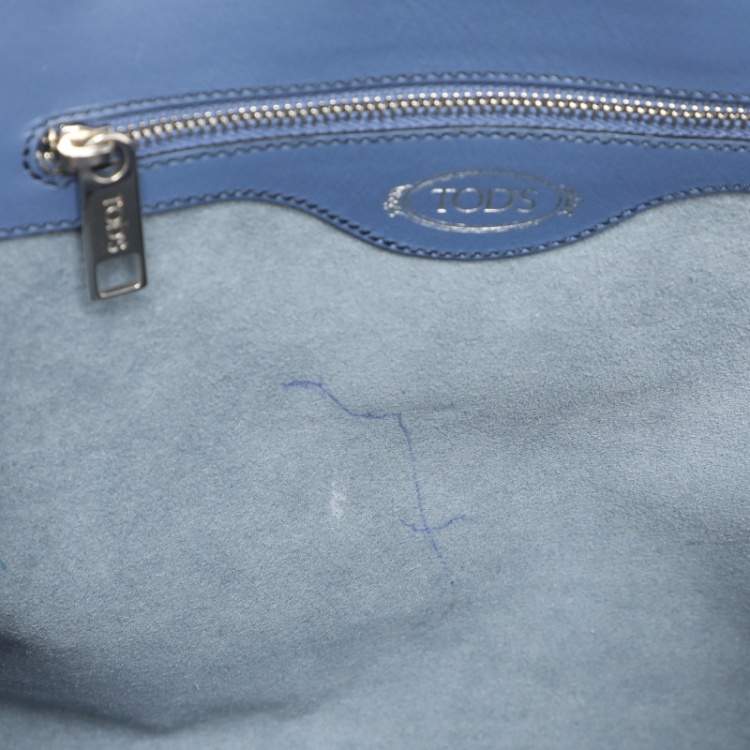 Pre Owned Tod's Blue Leather Lady Moc Tote