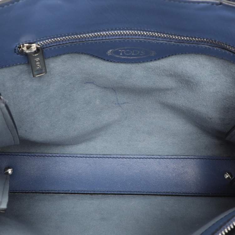 Pre Owned Tod's Blue Leather Lady Moc Tote