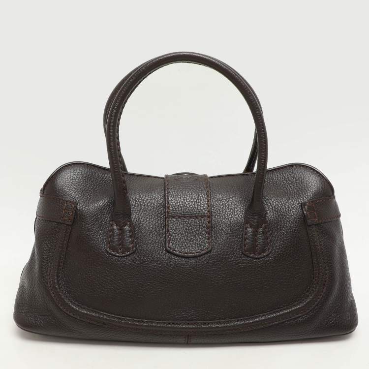 Pre Owned Tod's Brown Leather Buckle Satchel