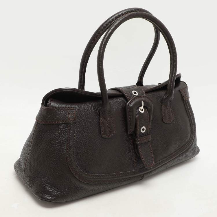 Pre Owned Tod's Brown Leather Buckle Satchel