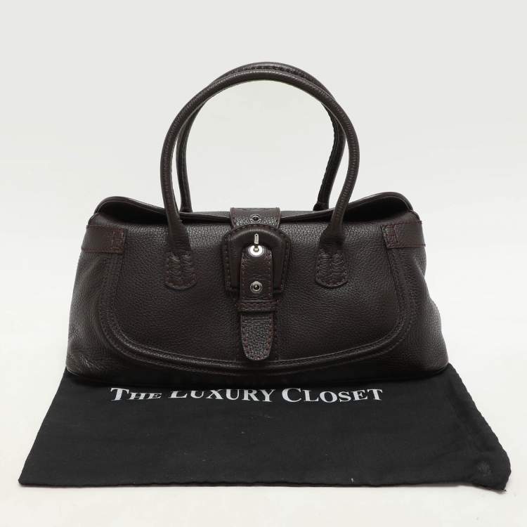 Pre Owned Tod's Brown Leather Buckle Satchel