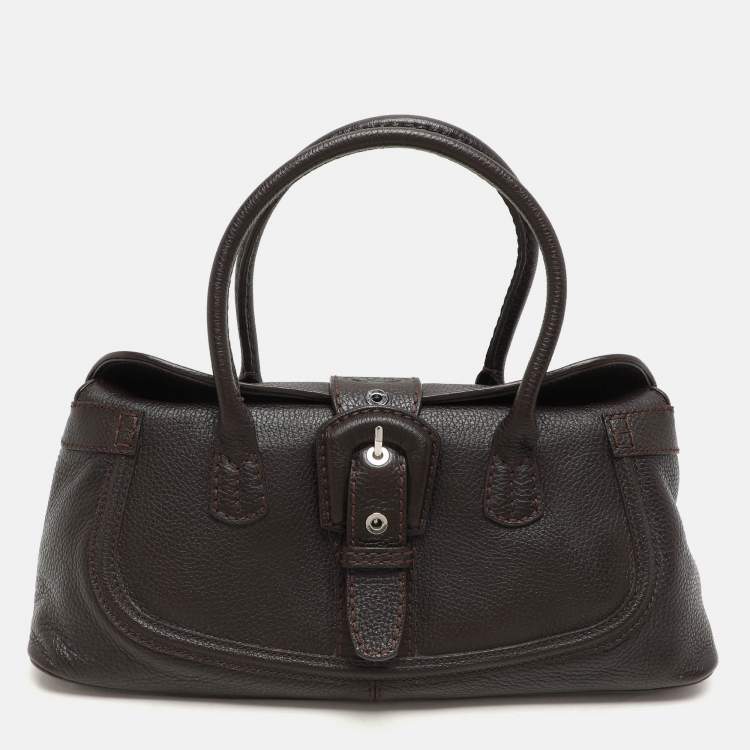 Pre Owned Tod's Brown Leather Buckle Satchel