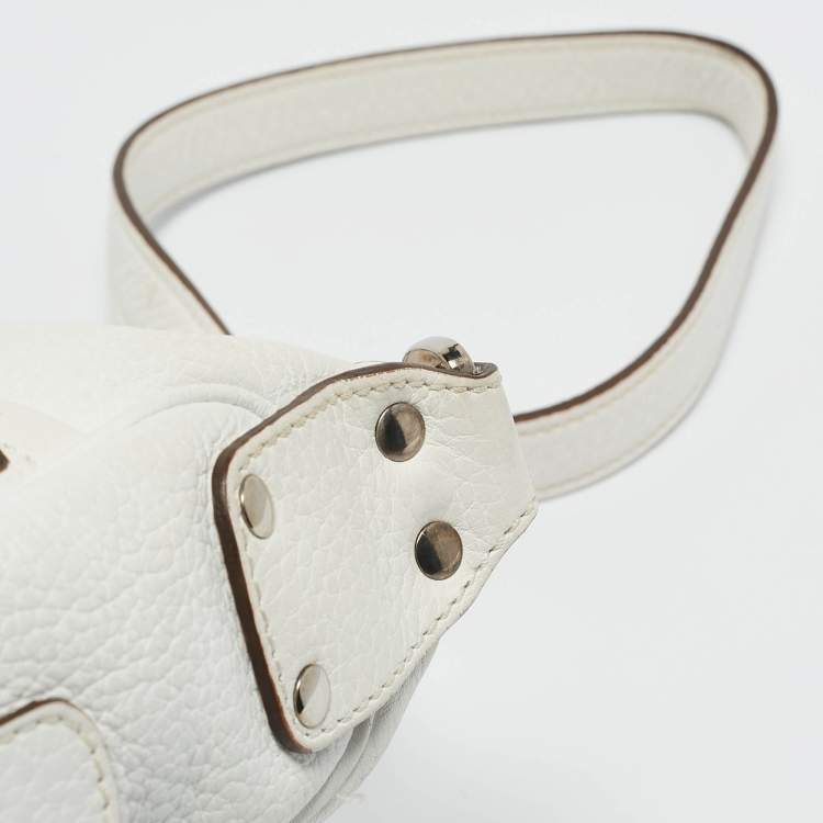 Pre Owned Tod's White Leather Zip Pocket Shoulder Bag
