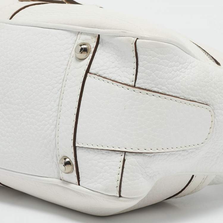 Pre Owned Tod's White Leather Zip Pocket Shoulder Bag