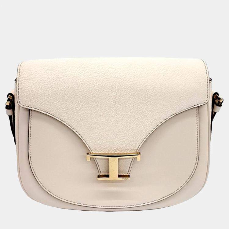 Pre Owned Tod's Cream Leather Timeless T-bag
