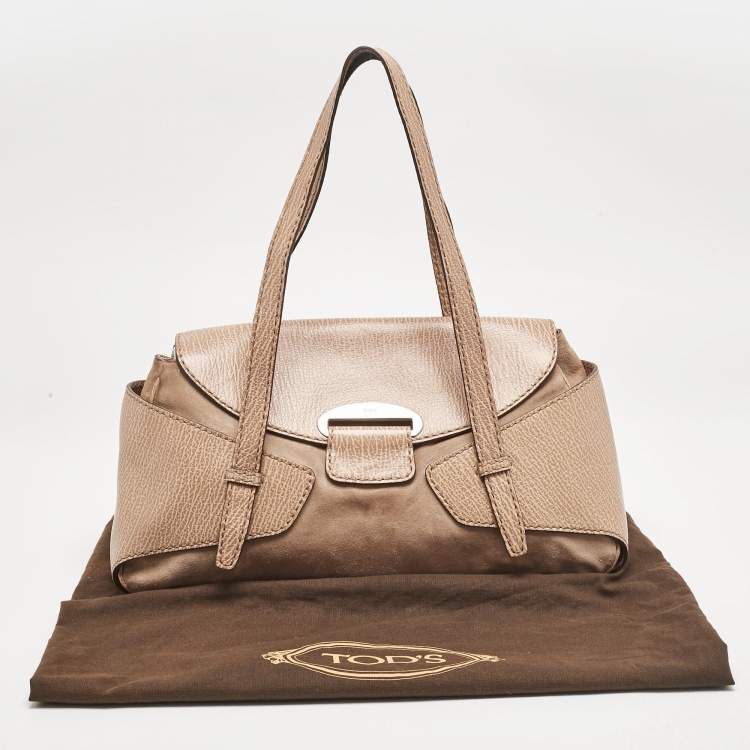 Pre Owned Tod's Beige Leather and Suede Shoulder Bag