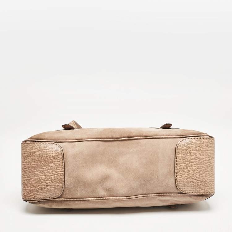 Pre Owned Tod's Beige Leather and Suede Shoulder Bag