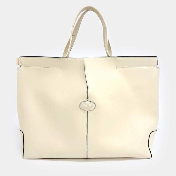 Pre Owned Tod's Yellow Leather Medium Di Back Folio Bag 