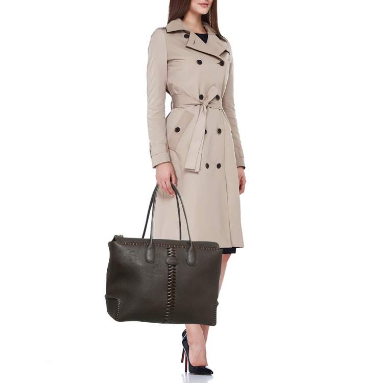 Pre Owned Tod's Dark Brown Leather Di Tote