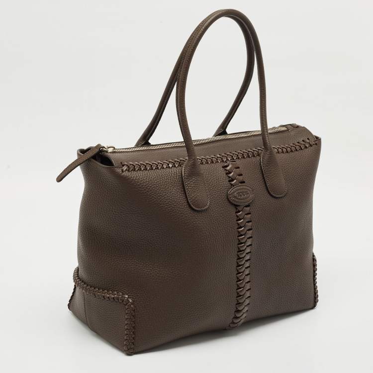 Pre Owned Tod's Dark Brown Leather Di Tote