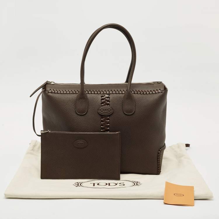 Pre Owned Tod's Dark Brown Leather Di Tote