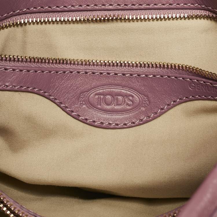 Pre Owned Tod's Pink Leather Front Pocket Shoulder Bag