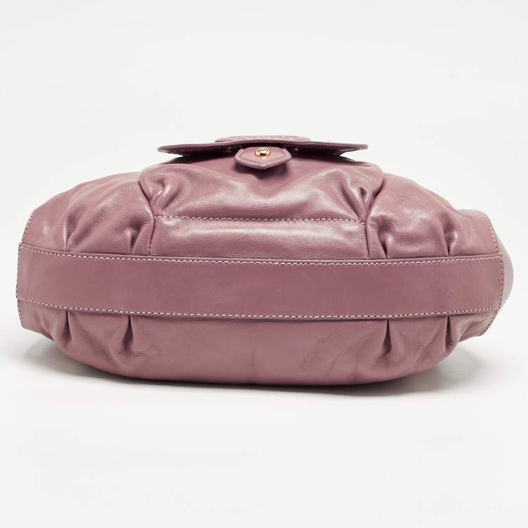 Pre Owned Tod's Pink Leather Front Pocket Shoulder Bag