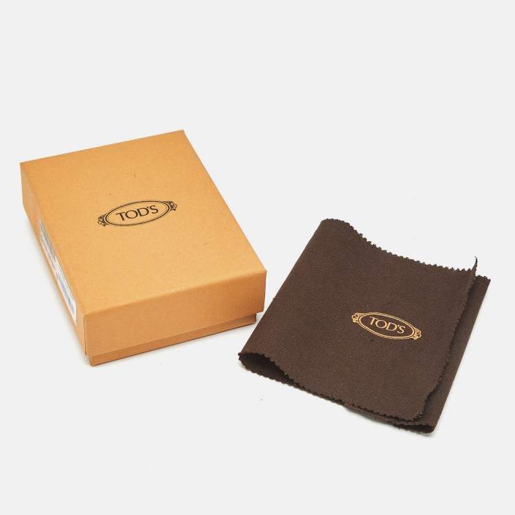 Pre Owned Tod's Black Leather Double T Trifold Wallet