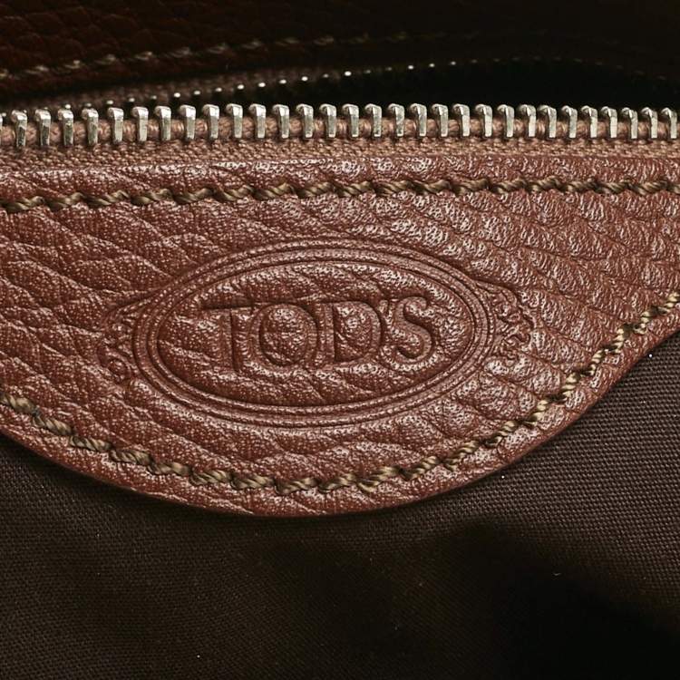 Pre Owned Tod's Brown Leather Studs Hobo