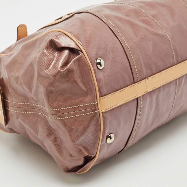 Pre Owned Tod's Mauve/Tan Patent Fabric G-Line Easy Duffel Bag