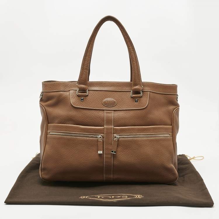 Pre Owned Tod's Brown Leather Miky Nomad Shopper Tote