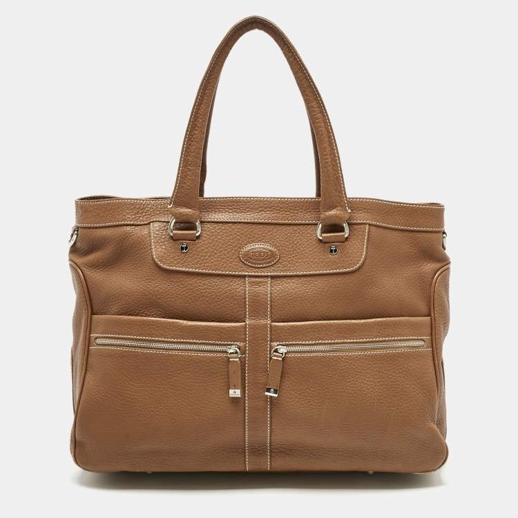 Pre Owned Tod's Brown Leather Miky Nomad Shopper Tote