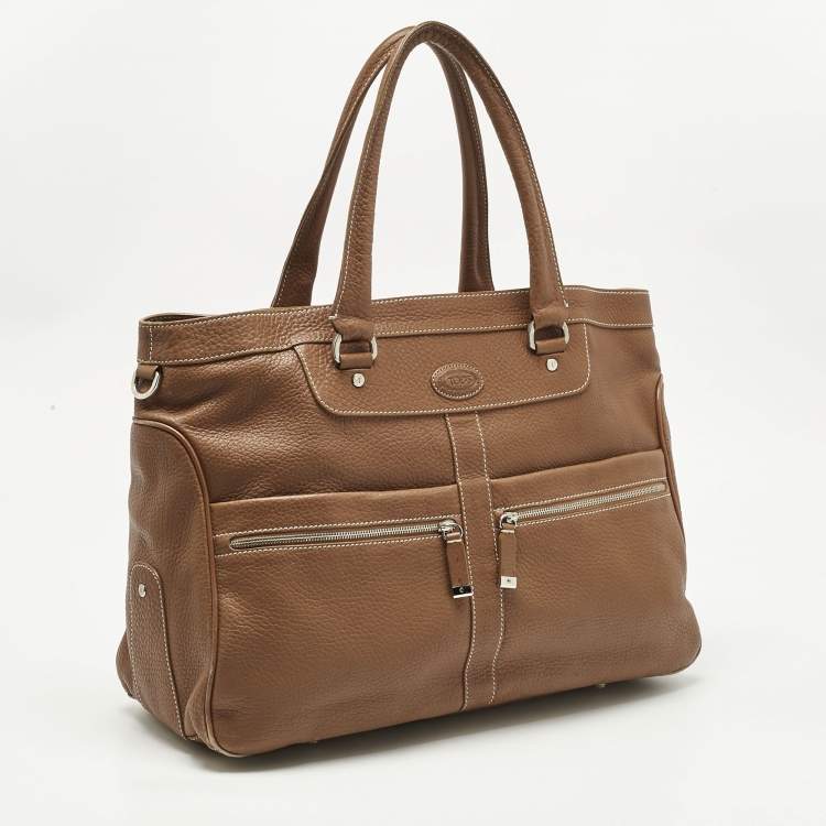 Pre Owned Tod's Brown Leather Miky Nomad Shopper Tote