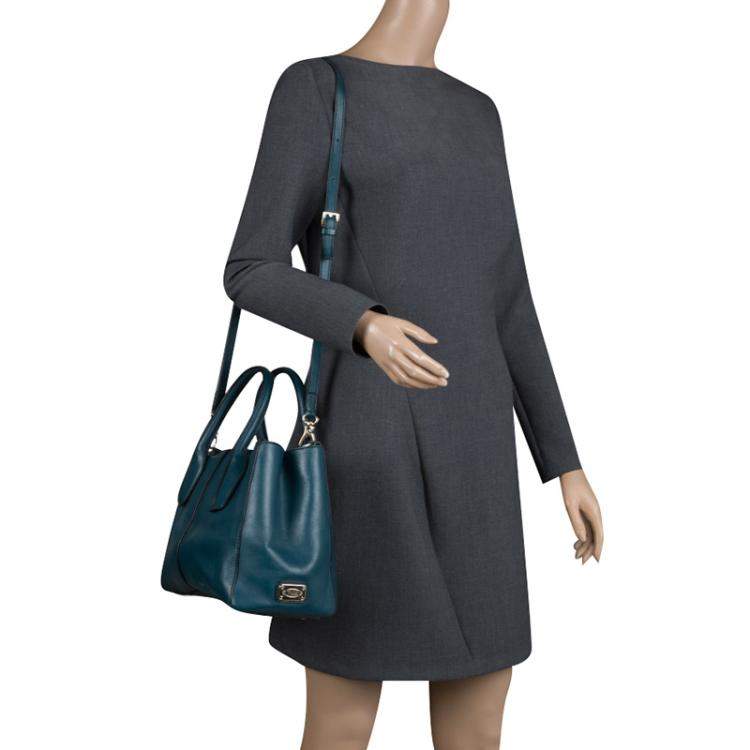 Pre Owned Tod's Blue Green Leather D-Styling Shopper Tote