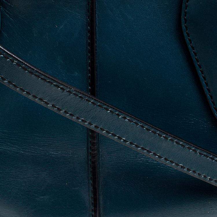 Pre Owned Tod's Blue Green Leather D-Styling Shopper Tote
