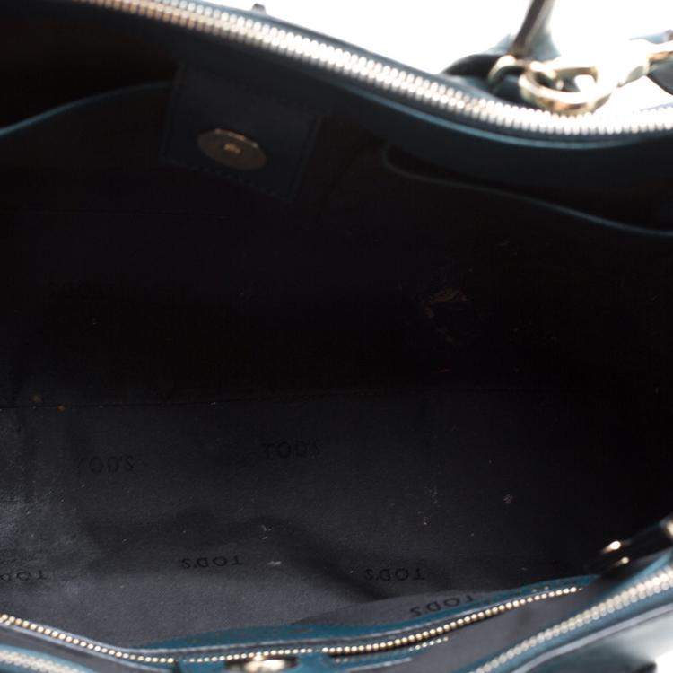 Pre Owned Tod's Blue Green Leather D-Styling Shopper Tote