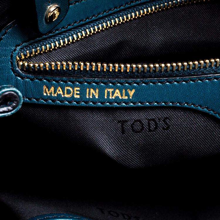Pre Owned Tod's Blue Green Leather D-Styling Shopper Tote
