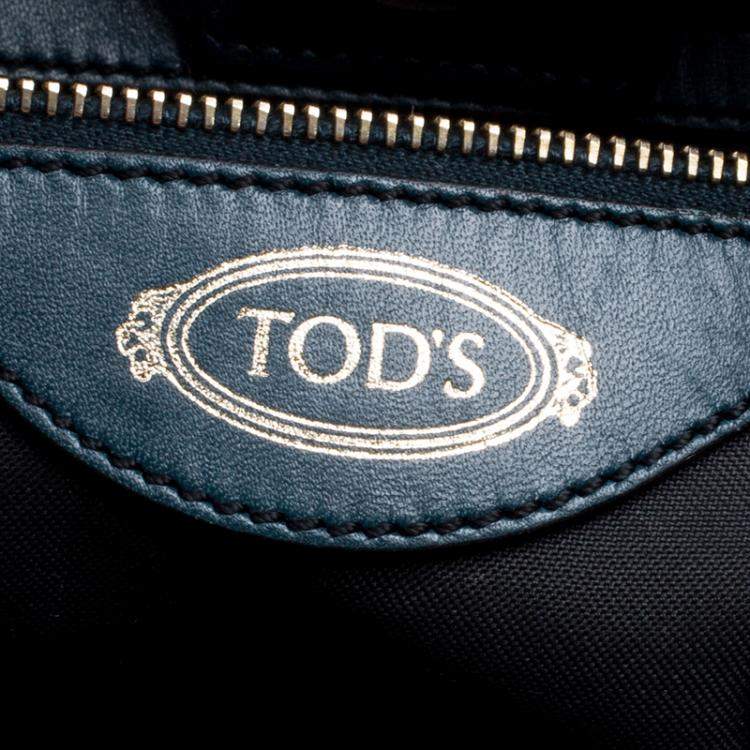 Pre Owned Tod's Blue Green Leather D-Styling Shopper Tote