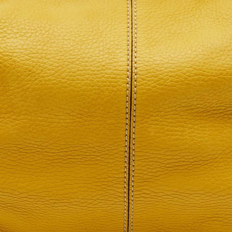 Pre Owned Tod's Yellow Leather Charlotte Hobo