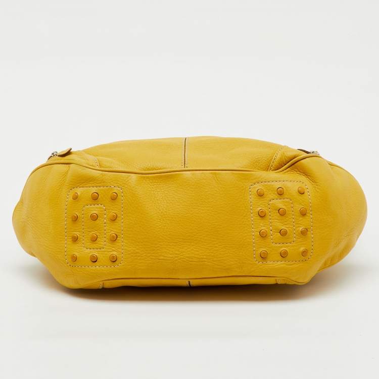 Pre Owned Tod's Yellow Leather Charlotte Hobo