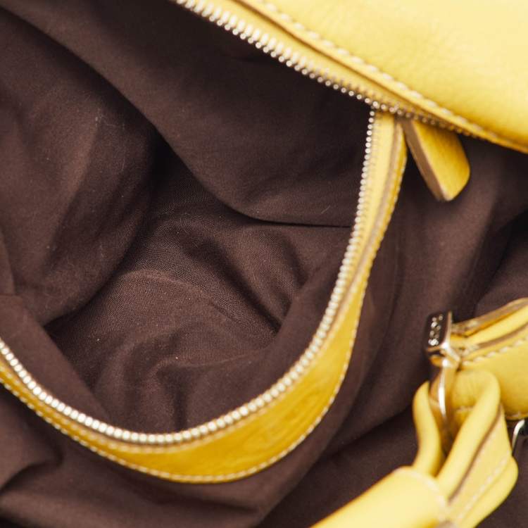 Pre Owned Tod's Yellow Leather Charlotte Hobo