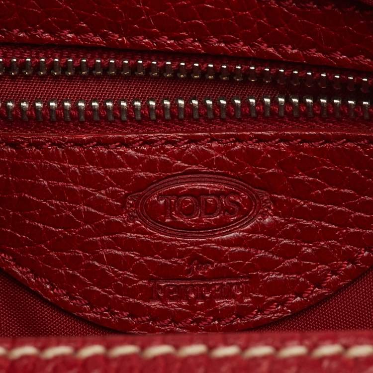 Pre Owned Tod's by Ferrari Red Leather Micky Hobo