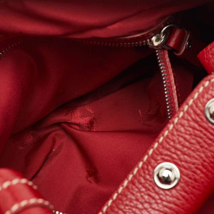 Pre Owned Tod's by Ferrari Red Leather Micky Hobo