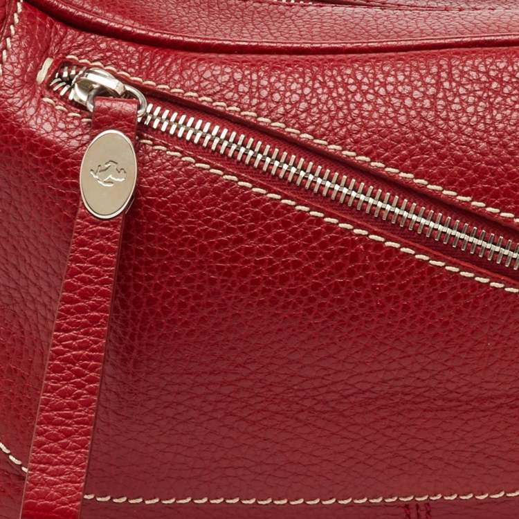 Pre Owned Tod's by Ferrari Red Leather Micky Hobo