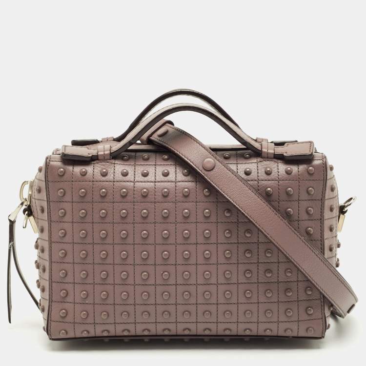 Pre Owned Tod's Dark Beige Leather Gommino Shoulder Bag
