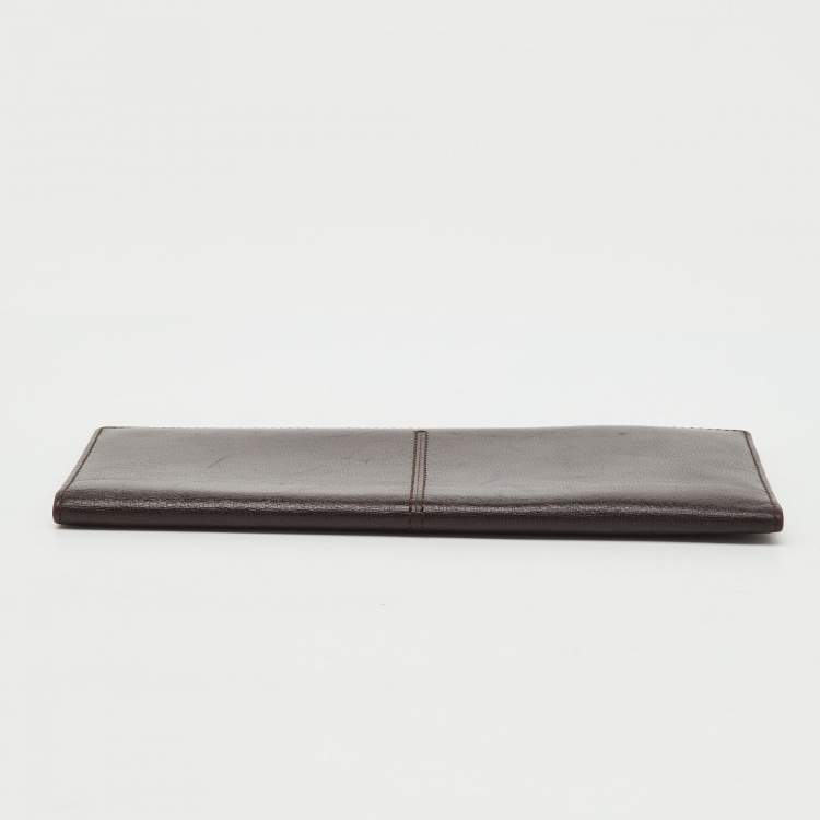 Pre Owned Tod's Dark Brown Leather Long Wallet