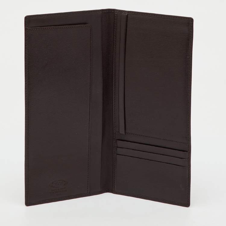 Pre Owned Tod's Dark Brown Leather Long Wallet