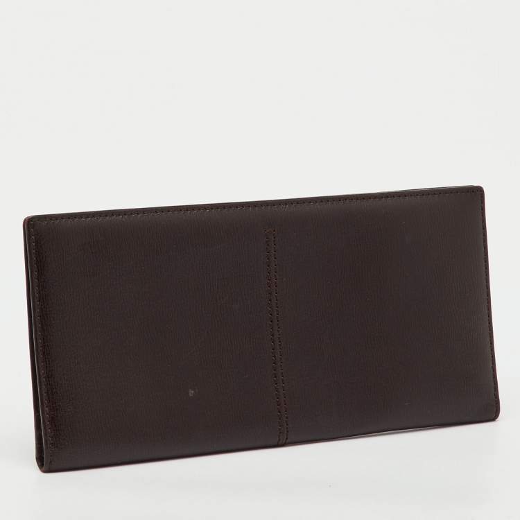 Pre Owned Tod's Dark Brown Leather Long Wallet