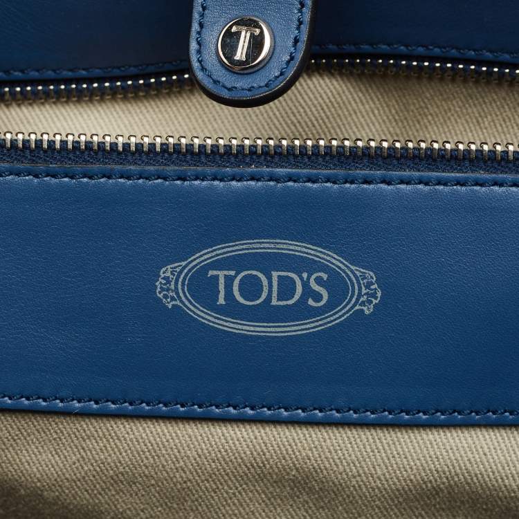 Pre Owned Tod's Blue Leather Horse Secchiello Tote