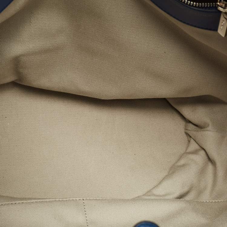 Pre Owned Tod's Blue Leather Horse Secchiello Tote