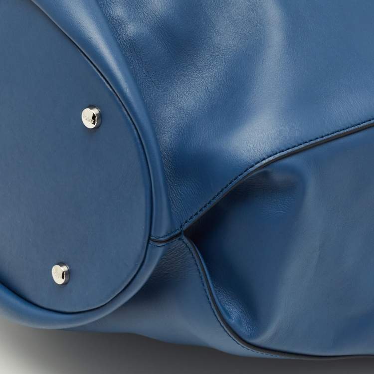 Pre Owned Tod's Blue Leather Horse Secchiello Tote