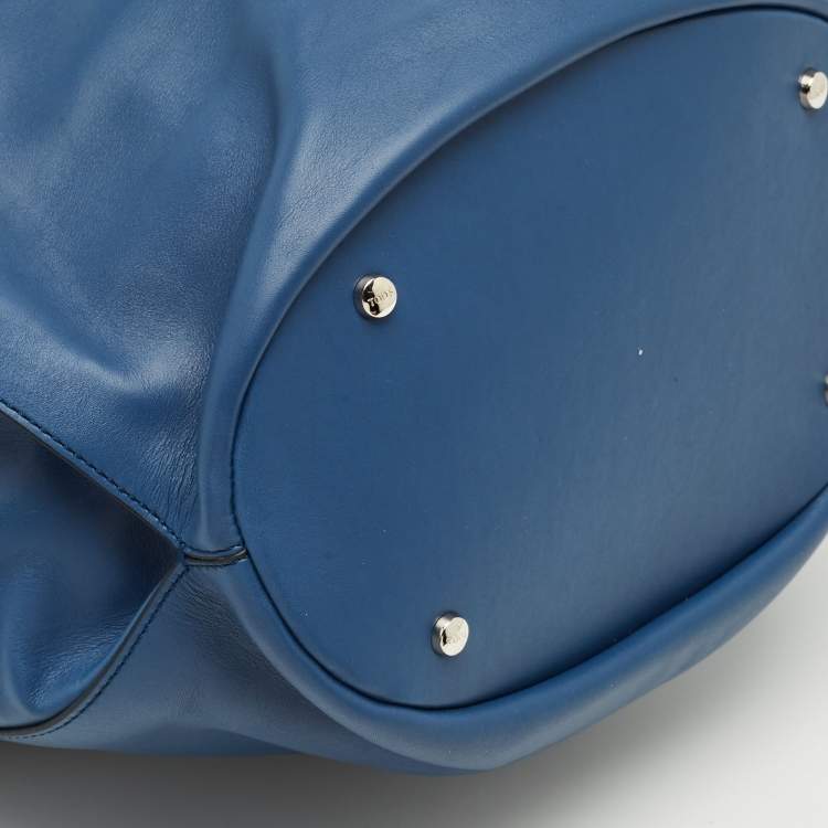 Pre Owned Tod's Blue Leather Horse Secchiello Tote