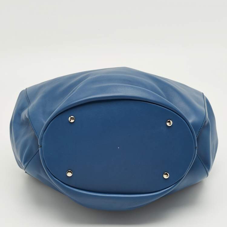 Pre Owned Tod's Blue Leather Horse Secchiello Tote