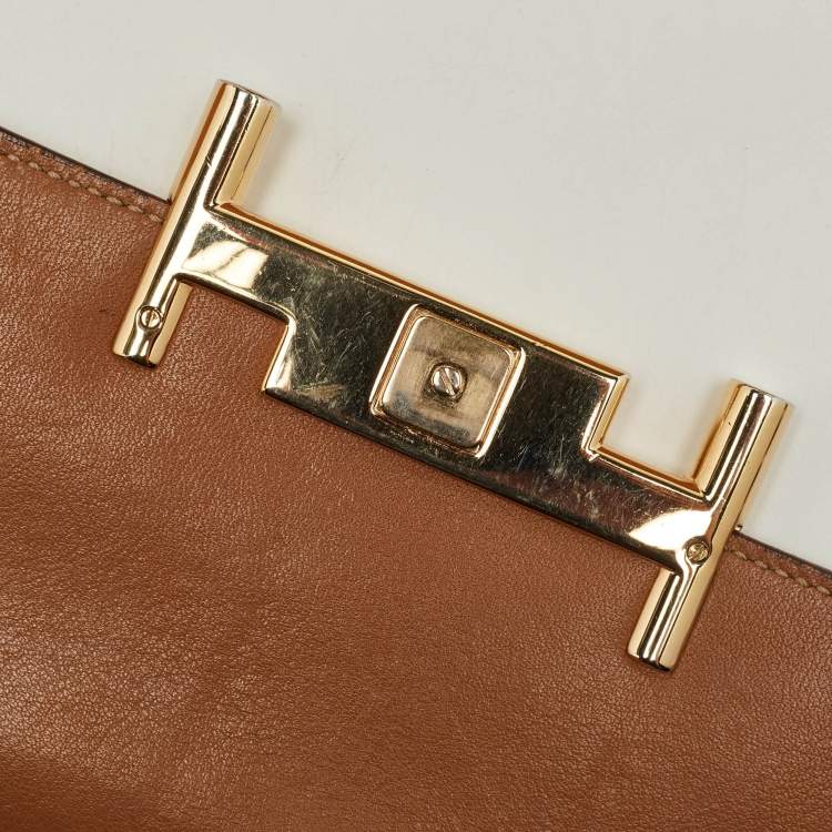 Pre Owned Tod's Brown/Multicolor Leather and Python Mini Double T Shoulder Bag