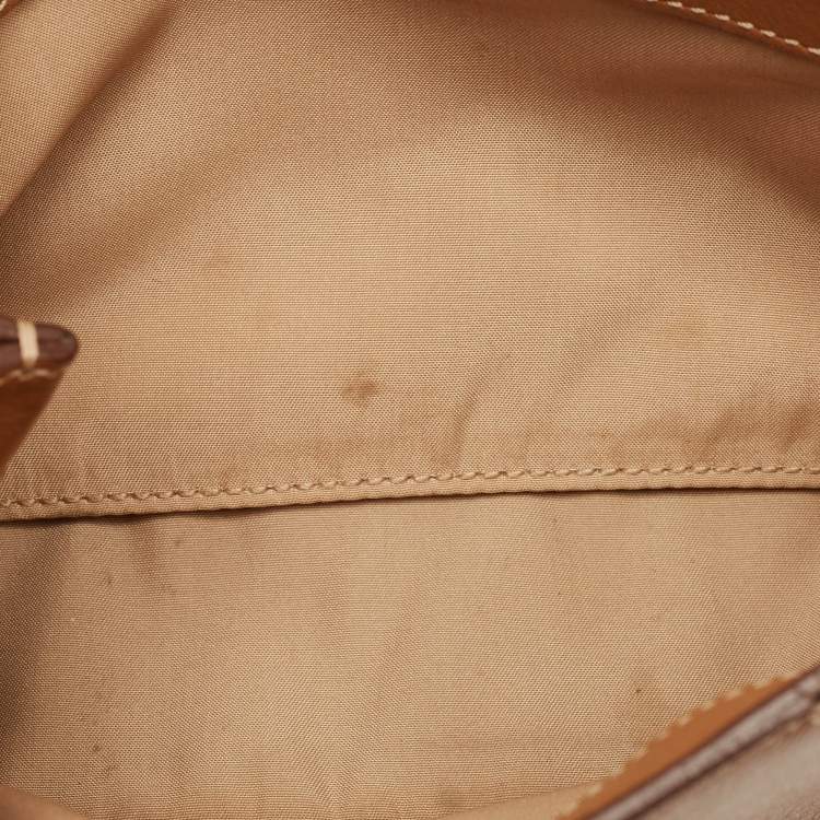 Pre Owned Tod's Brown/Multicolor Leather and Python Mini Double T Shoulder Bag