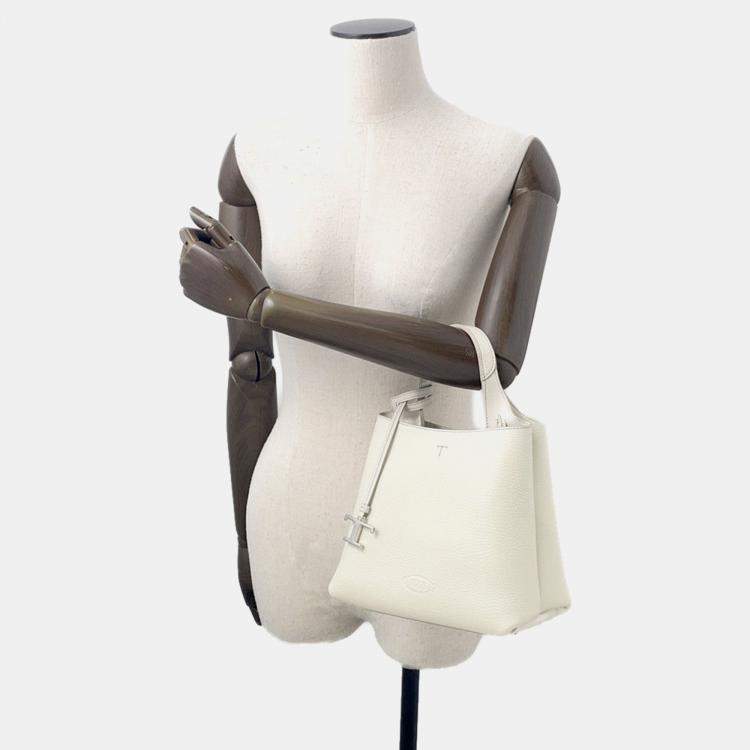 Pre Owned Tod'S Leather Bag Mini White Leather Size Mini